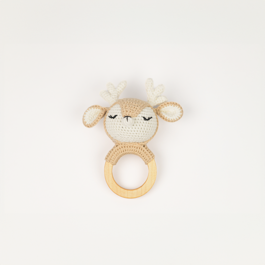 Deer Amigurumi Teething Ring & Rattle