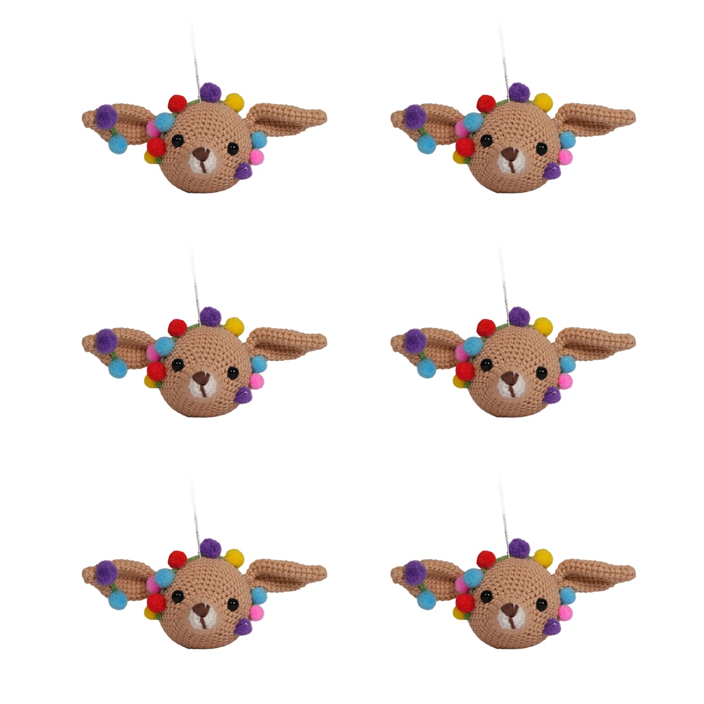 Festive Reindeer Ornament 6 Pack