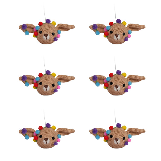 Festive Reindeer Ornament 6 Pack