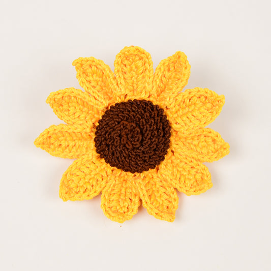 Crochet Sunflower Brooch