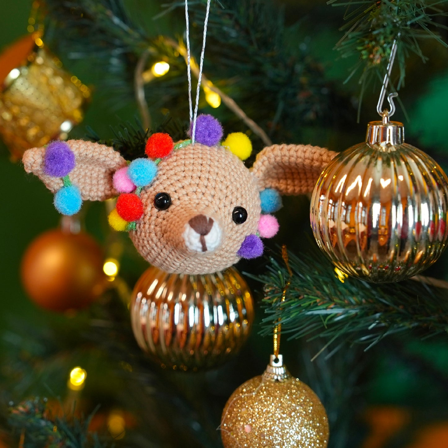Festive Reindeer Ornament 6 Pack