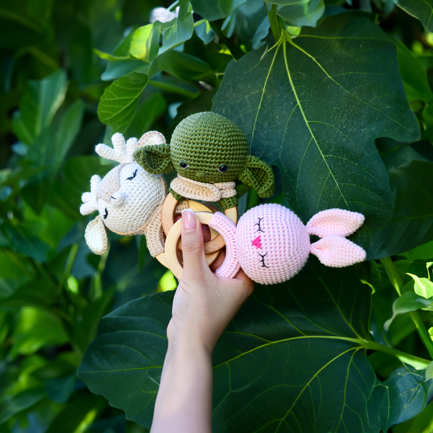 Yoda Inspired Amigurumi Rattle