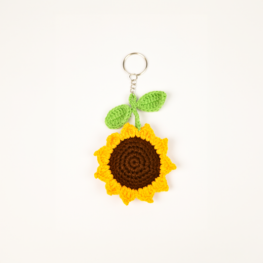 Crocheted Sunflower Keychain