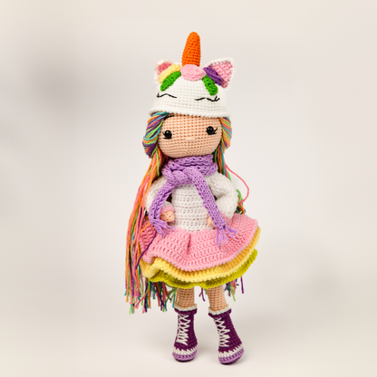 Amigurumi Unicorn Girl Doll