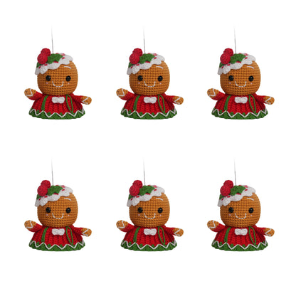 Christmas Amigurumi Gingerbread Ornament 6 Pack