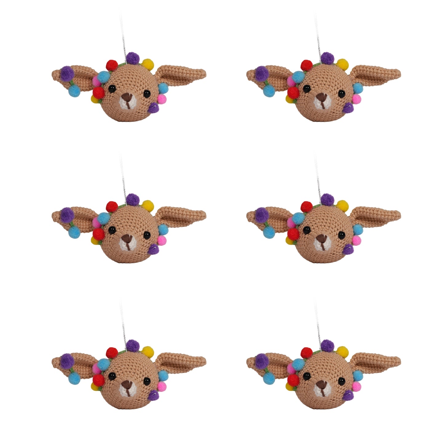 Festive Reindeer Ornament 6 Pack