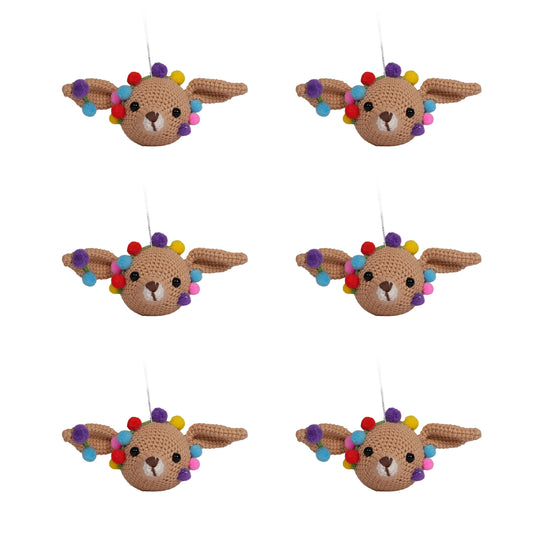 Festive Reindeer Ornament 6 Pack