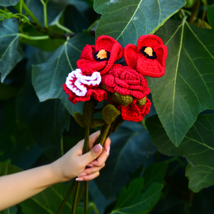 Handmade Crochet Poppy