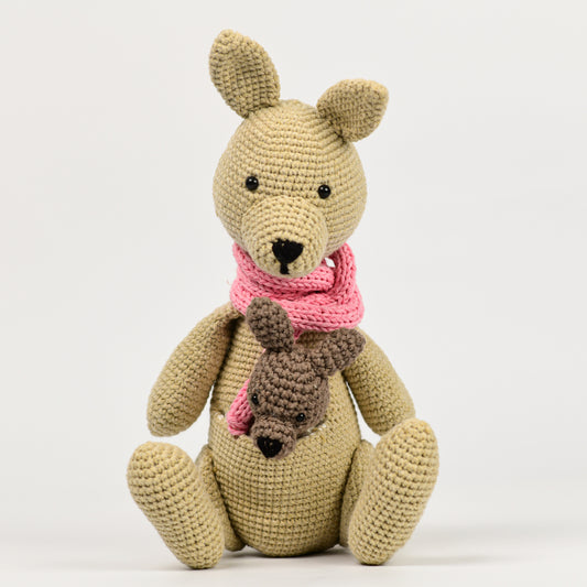 Amigurumi Kangaroo and Joey Cream