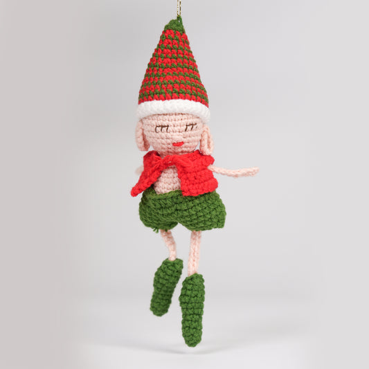 Handcrafted Crochet Elf Ornament