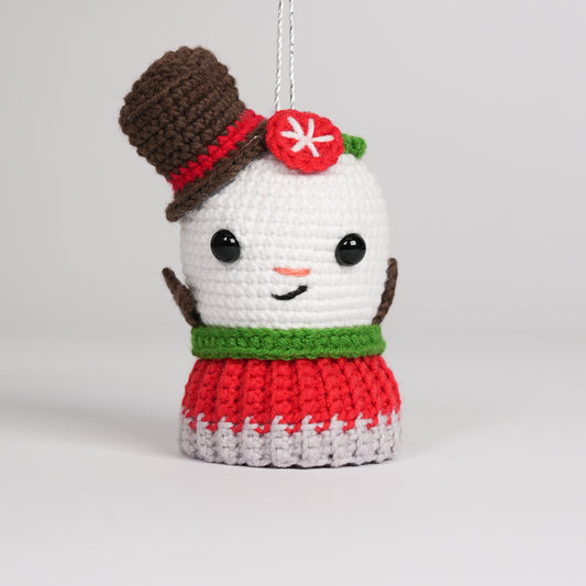 Handcrafted Amigurumi Snowman Ornament