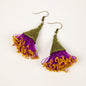 Gumnut Needle Knotted-Lace Flower Earrings