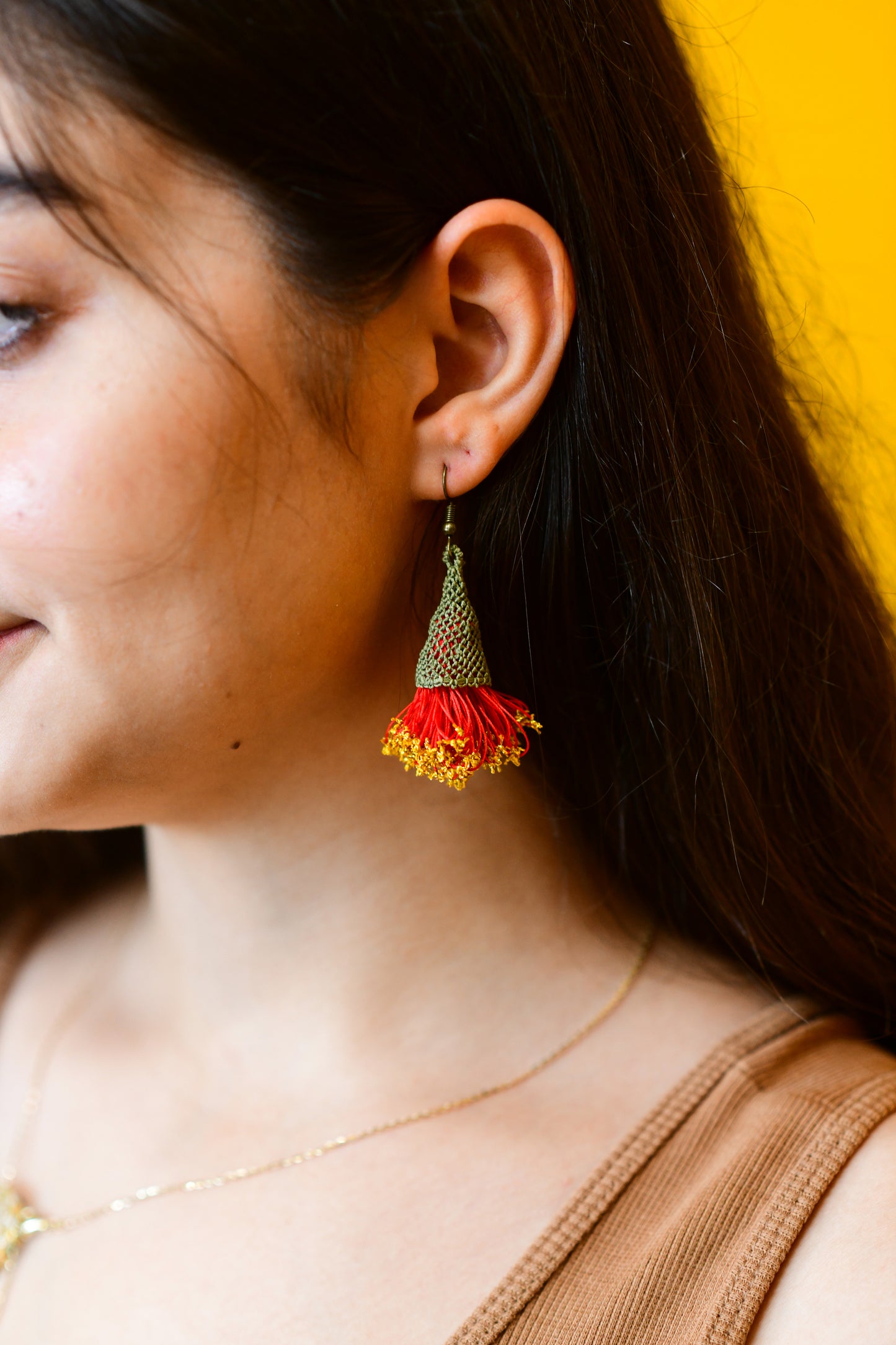 Gumnut Flower Needle Knotted-Lace Earrings