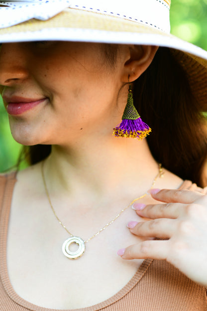 Gumnut Needle Knotted-Lace Flower Earrings