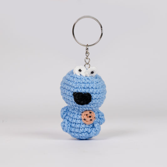 Handcrafted Crochet Cookie Monster Keychain