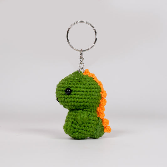 Handcrafted Crochet Dino Keychain