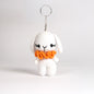 Adorable Crocheted Bunny Keychain Orange Scarf