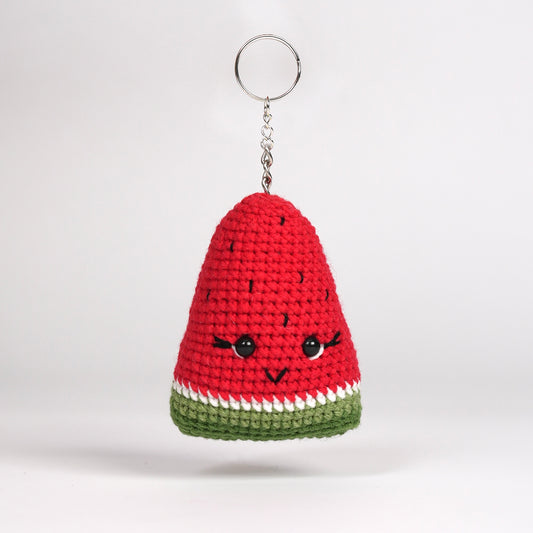 Adorable Crocheted Watermelon Keychain