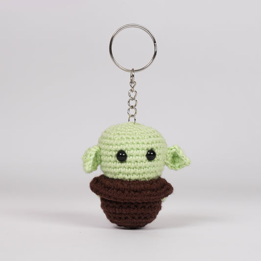 Adorable Crocheted Yoda Keychain