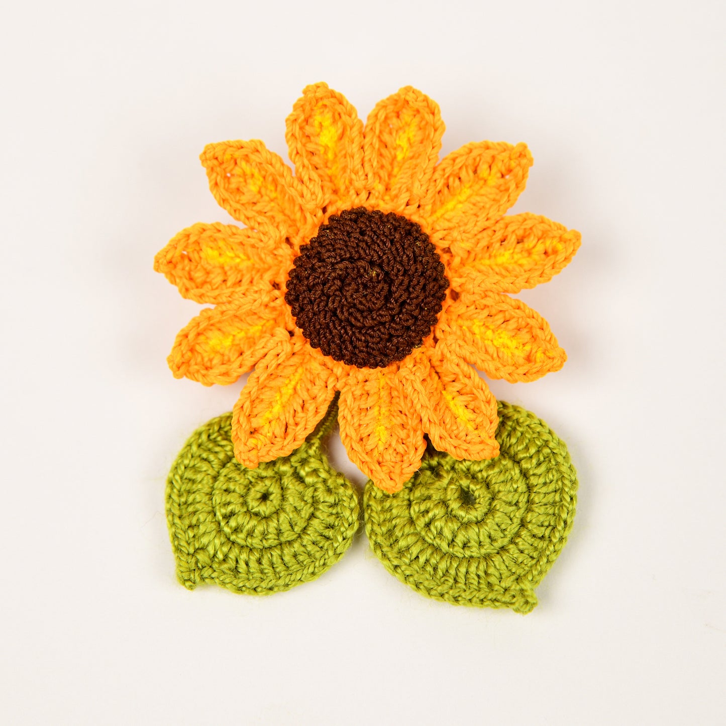 Sunflower Crochet Brooch