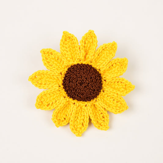 Handmade Crochet Sunflower Brooch